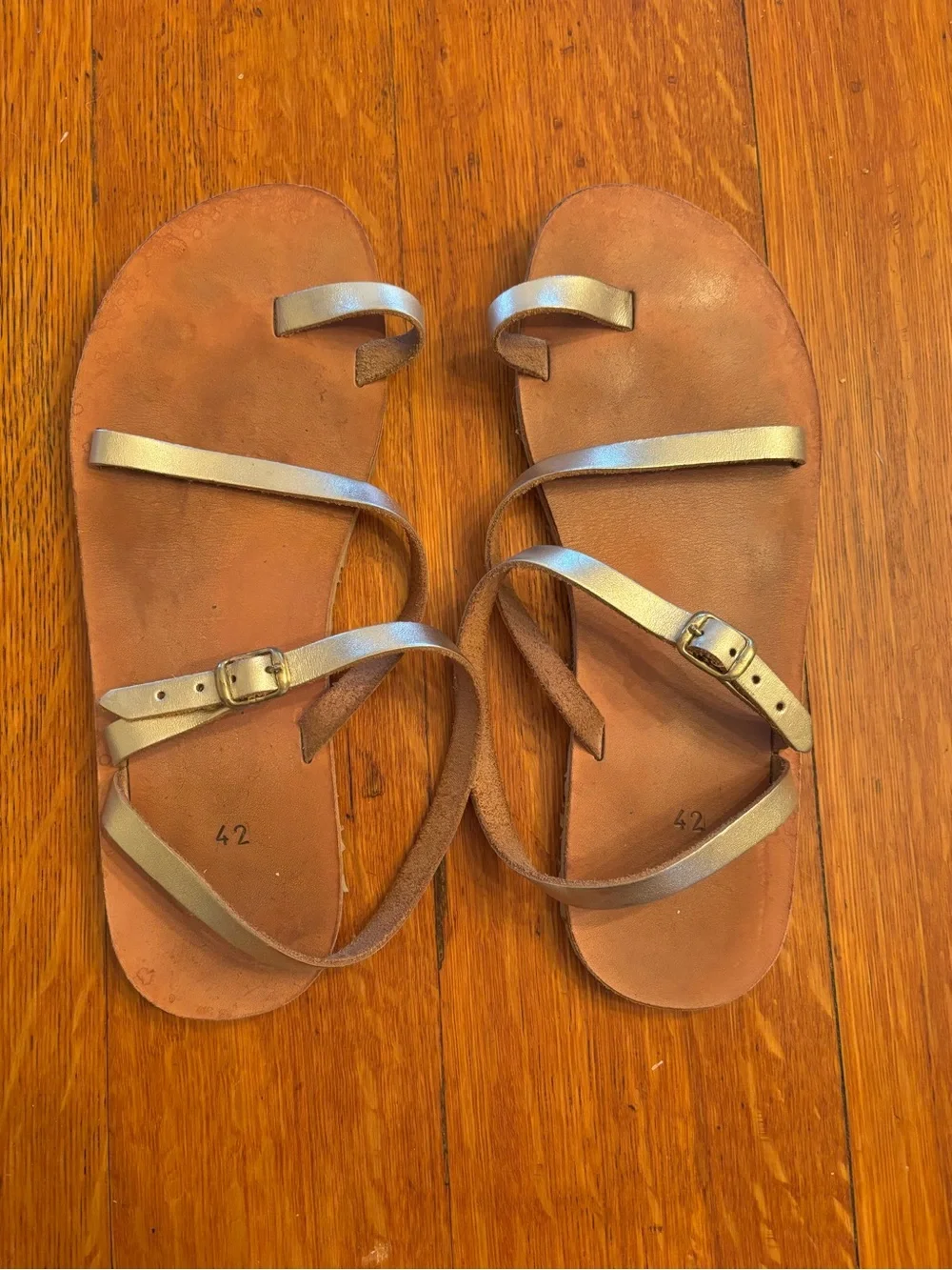 Gold Barefoot Sandals Size 42 - Grecian Sandals Etsy